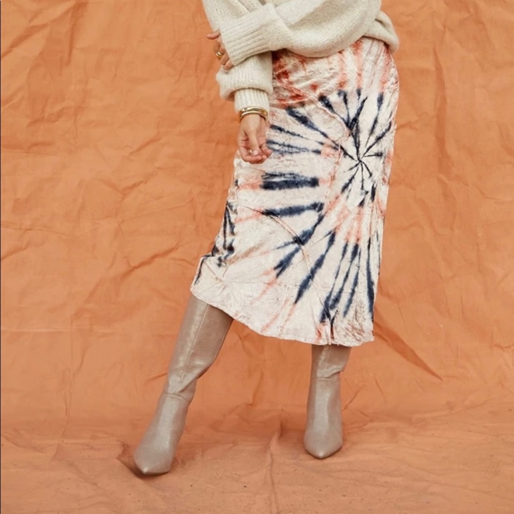FP Bali Serious Swagger Tie Dye Velvet Maxi Skirt
